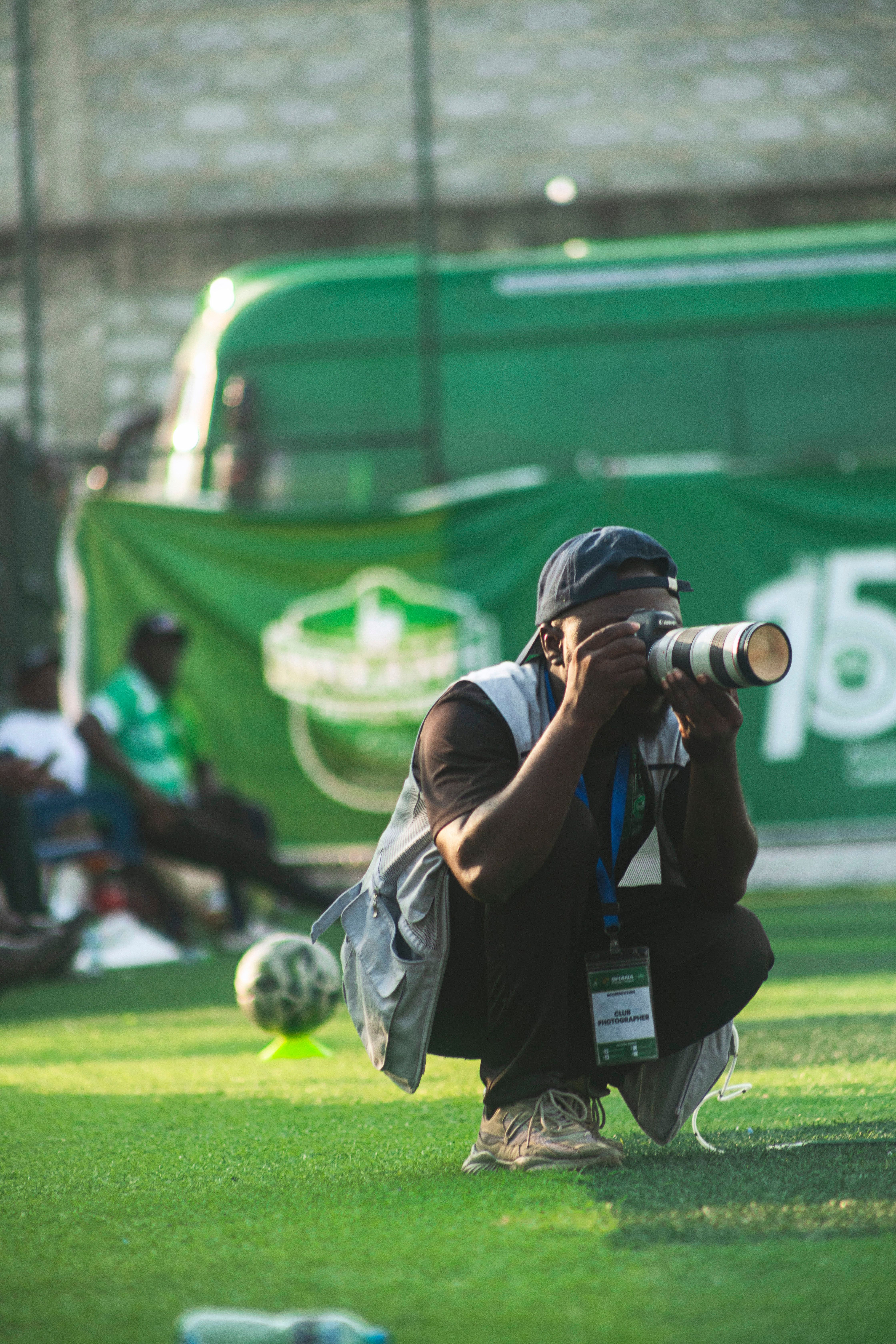 Local sports photographer working from the sideline